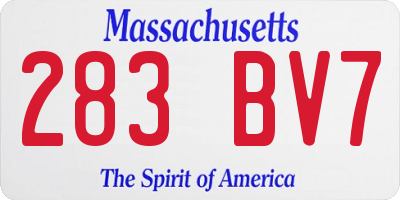 MA license plate 283BV7