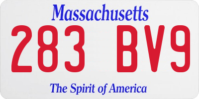 MA license plate 283BV9