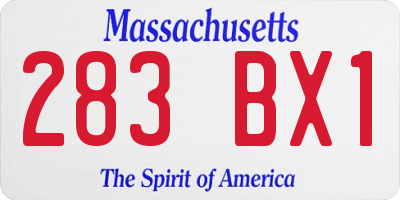 MA license plate 283BX1