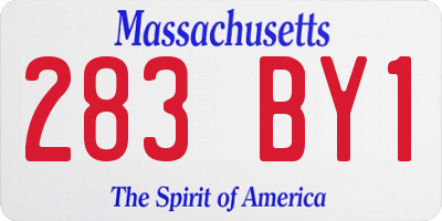 MA license plate 283BY1