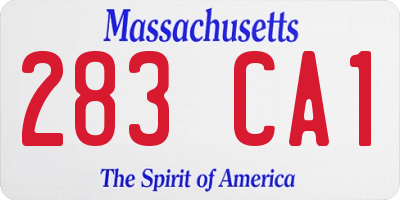 MA license plate 283CA1