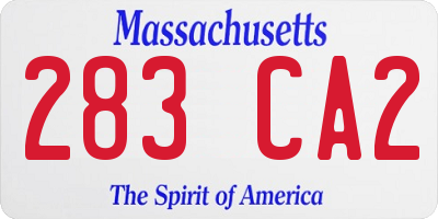 MA license plate 283CA2