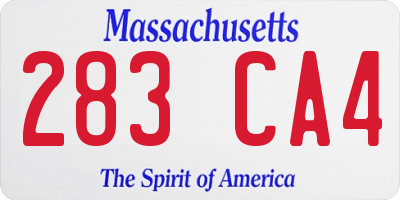 MA license plate 283CA4
