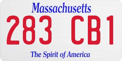MA license plate 283CB1