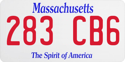 MA license plate 283CB6