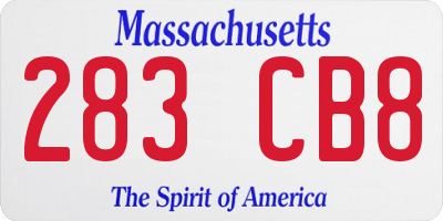 MA license plate 283CB8