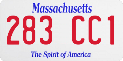 MA license plate 283CC1