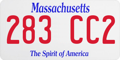 MA license plate 283CC2