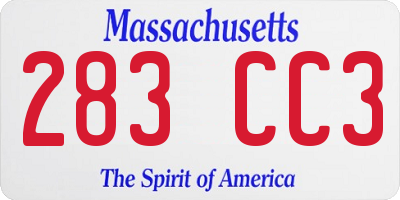 MA license plate 283CC3