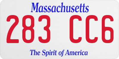 MA license plate 283CC6