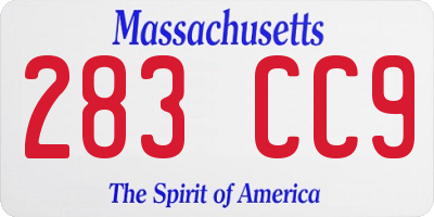 MA license plate 283CC9