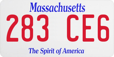 MA license plate 283CE6