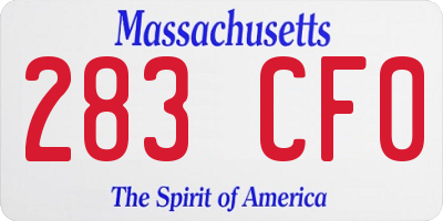 MA license plate 283CF0