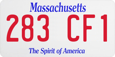MA license plate 283CF1