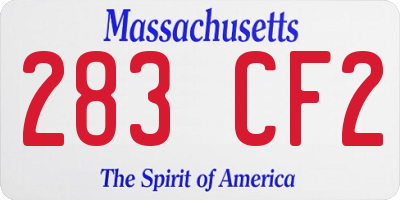 MA license plate 283CF2