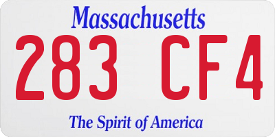 MA license plate 283CF4