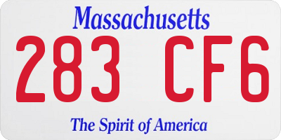 MA license plate 283CF6