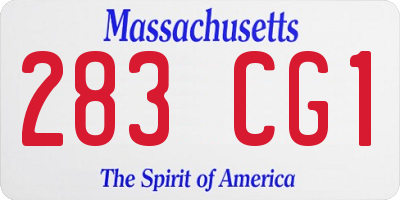 MA license plate 283CG1