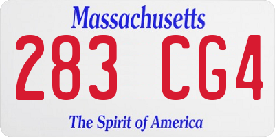 MA license plate 283CG4
