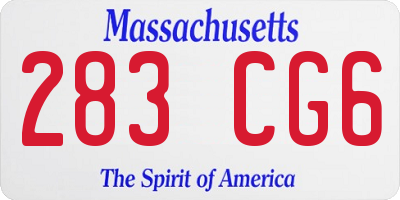 MA license plate 283CG6
