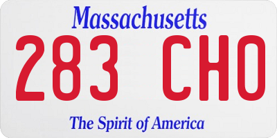 MA license plate 283CH0