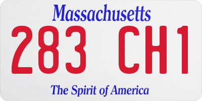 MA license plate 283CH1
