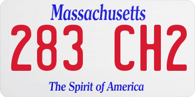 MA license plate 283CH2