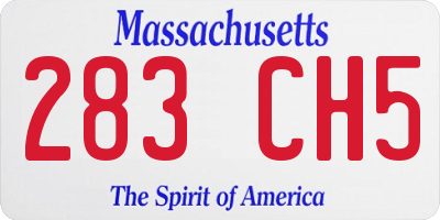 MA license plate 283CH5