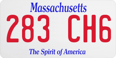MA license plate 283CH6