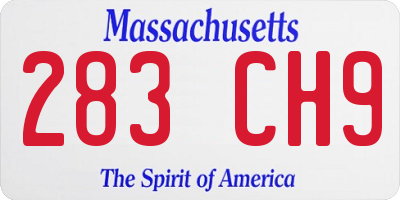 MA license plate 283CH9