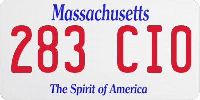 MA license plate 283CI0