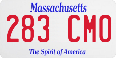 MA license plate 283CM0