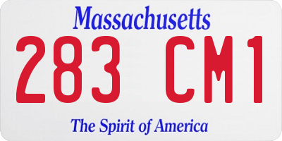 MA license plate 283CM1