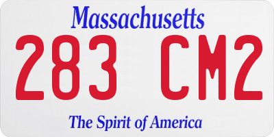 MA license plate 283CM2