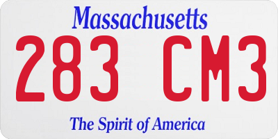 MA license plate 283CM3