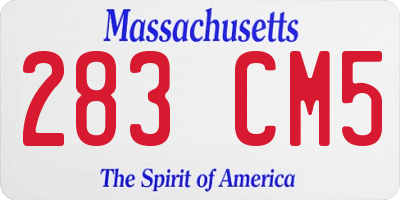 MA license plate 283CM5
