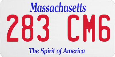 MA license plate 283CM6