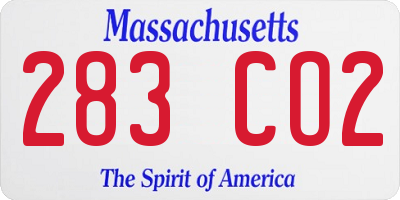 MA license plate 283CO2