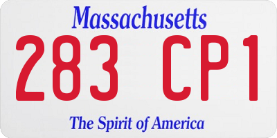 MA license plate 283CP1