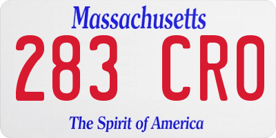 MA license plate 283CR0
