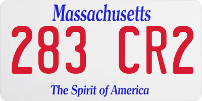 MA license plate 283CR2