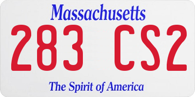 MA license plate 283CS2
