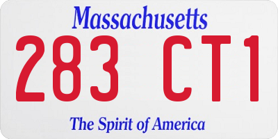 MA license plate 283CT1