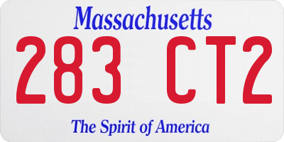 MA license plate 283CT2