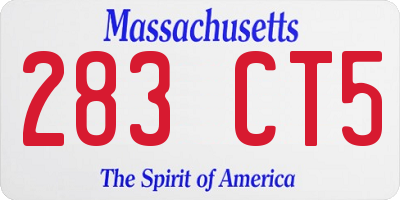 MA license plate 283CT5