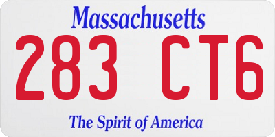MA license plate 283CT6