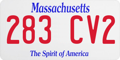 MA license plate 283CV2
