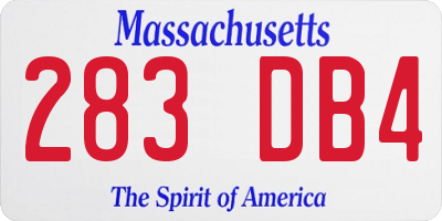 MA license plate 283DB4