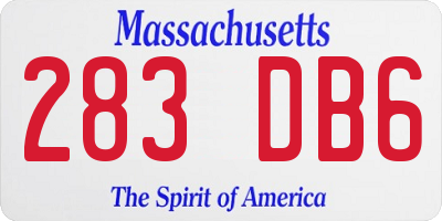 MA license plate 283DB6