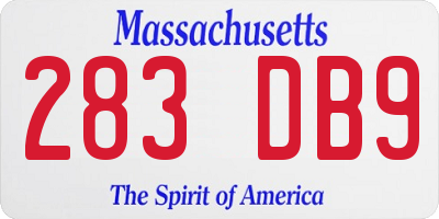 MA license plate 283DB9